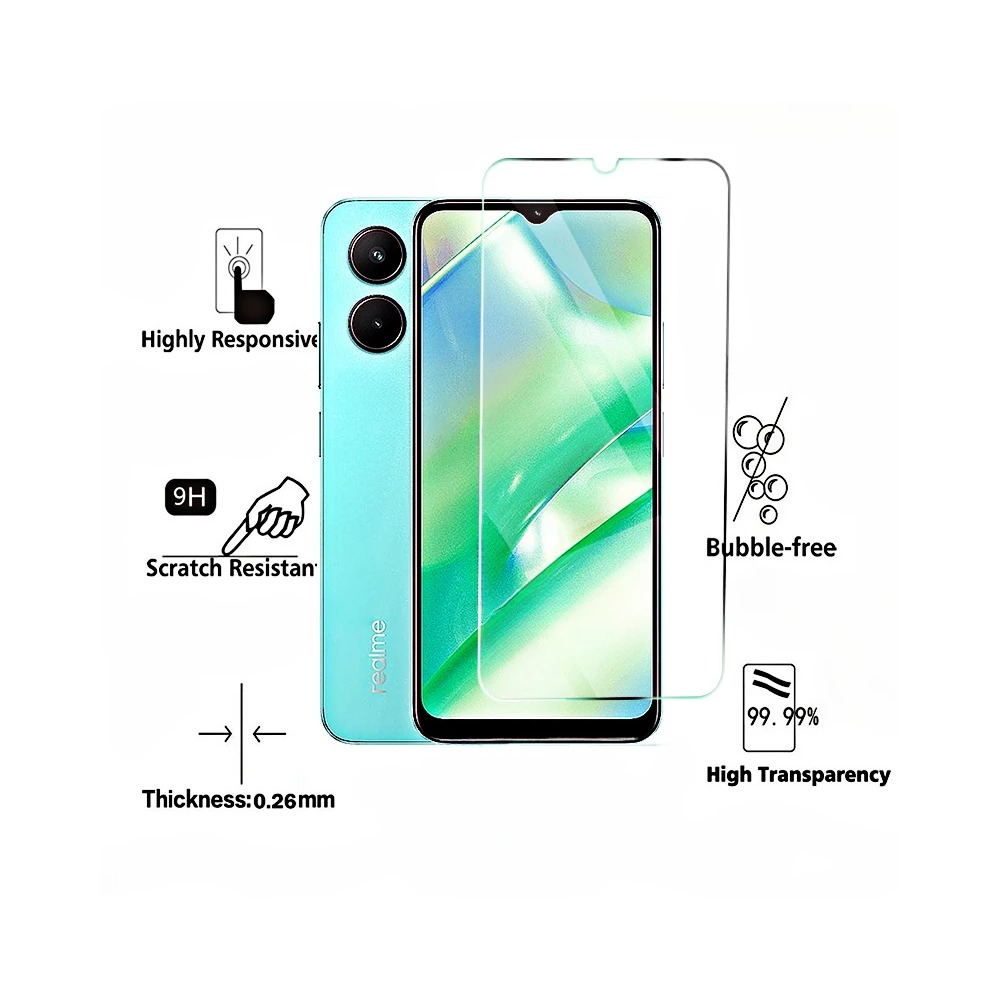 กระจกนิรภัย 4 ชิ้น สำหรับ Real - Realme C67 บทวิจารณ์และราคา